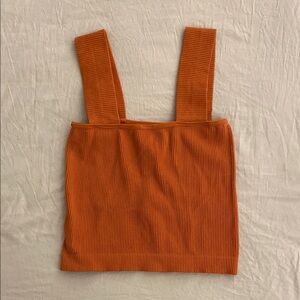 Orange Ribbed Women's Top